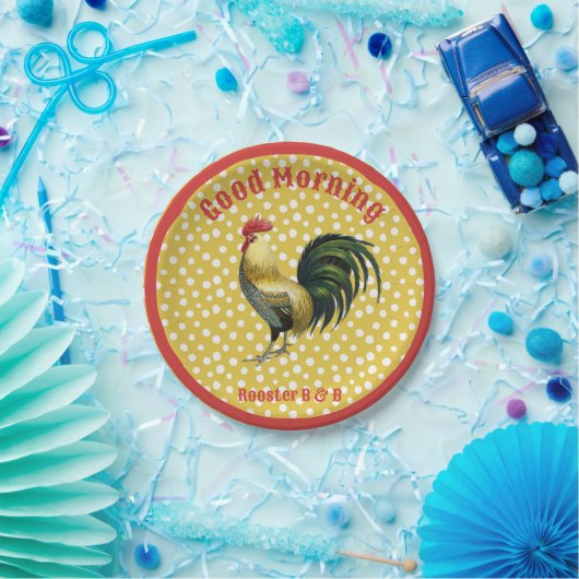 Custom B & B Country Rooster Bauernhof Pappteller (Party)