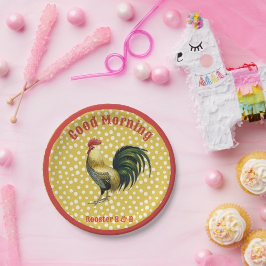 Custom B & B Country Rooster Bauernhof Pappteller (Party)