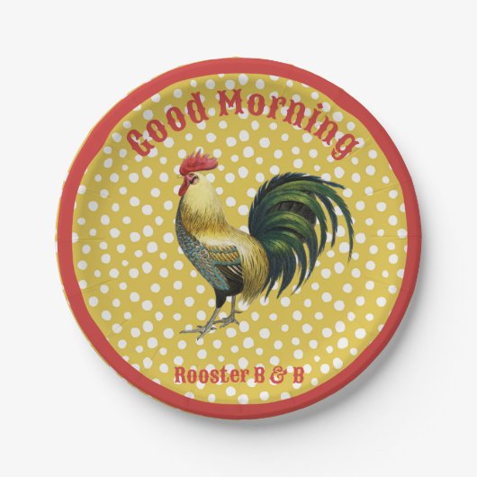 Custom B & B Country Rooster Bauernhof Pappteller (Vorderseite)