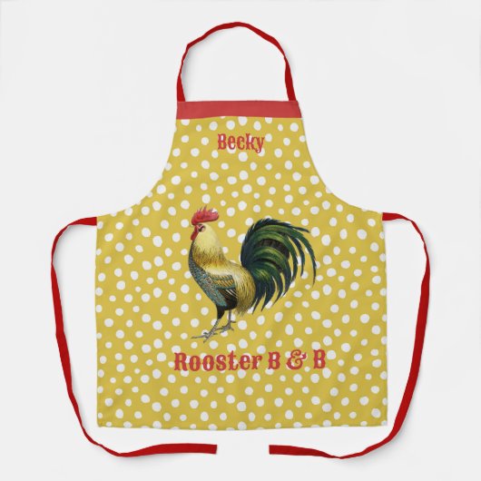 Custom B & B Country Rooster Bauernhof Schürze (Vorderseite)