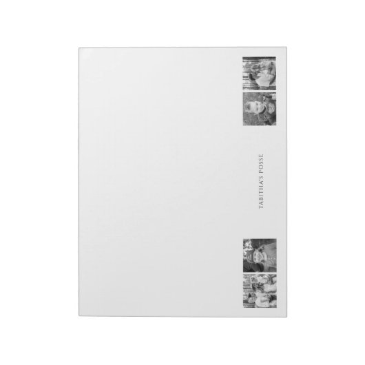 Custom B/W FotoCollage "Name's Posse" Niedlich Notizblock (Rotiert)
