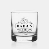 Custom Baba's Bar Year etablierten Glass Whiskyglas (Vorderseite)
