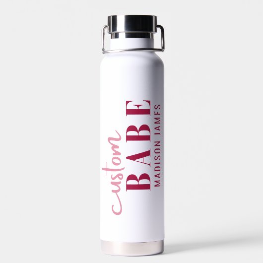 Custom Babe Funny Sprichwort Personalisierter Name Trinkflasche (Rückseite)