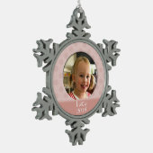 Custom Baby 1. Weihnachtsfest Foto Snowflake Ornam Schneeflocken Zinn-Ornament (Links)