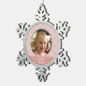 Custom Baby 1. Weihnachtsfest Foto Snowflake Ornam Schneeflocken Zinn-Ornament (Rechts)