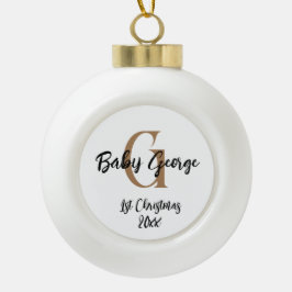 Custom Baby 1e Christmas unisex Monogramm Keramik Kugel-Ornament