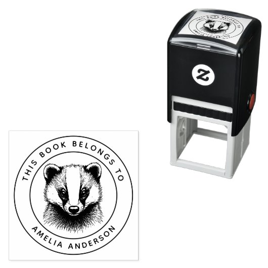 Custom Baby Badger Dieses Buch gehört zum Namen de Permastempel (Beispiel)