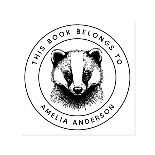 Custom Baby Badger Dieses Buch gehört zum Namen de Permastempel (Design)