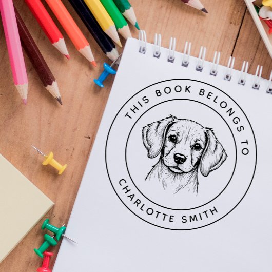 Custom Baby Beagle Dieses Buch gehört zum Namen de Gummistempel