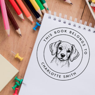 Custom Baby Beagle Dieses Buch gehört zum Namen de Permastempel