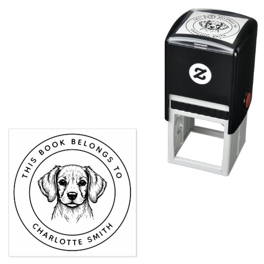 Custom Baby Beagle Dieses Buch gehört zum Namen de Permastempel (Beispiel)