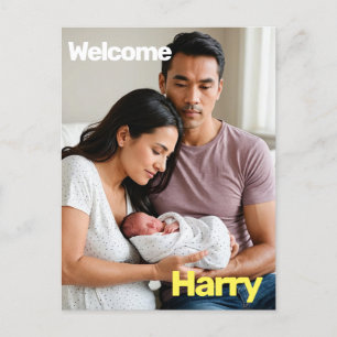 Custom Baby Birth Announcement - Minimal Postkarte