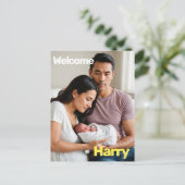 Custom Baby Birth Announcement - Minimal Postkarte (Stehend Vorderseite)