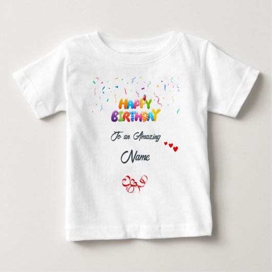 Custom Baby Birthday Geschenk T - Shirt - Soft & C (Vorderseite)