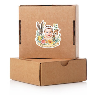 Custom Baby Birthday Sticker Gastgeschenk Woodland