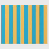 Custom Baby Blue und Gelb vertikale Streifen Geschenkpapier (Flach)
