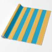 Custom Baby Blue und Gelb vertikale Streifen Geschenkpapier (Ungerollt)