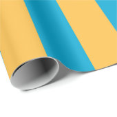 Custom Baby Blue und Gelb vertikale Streifen Geschenkpapier (Rolleneckpunkt)