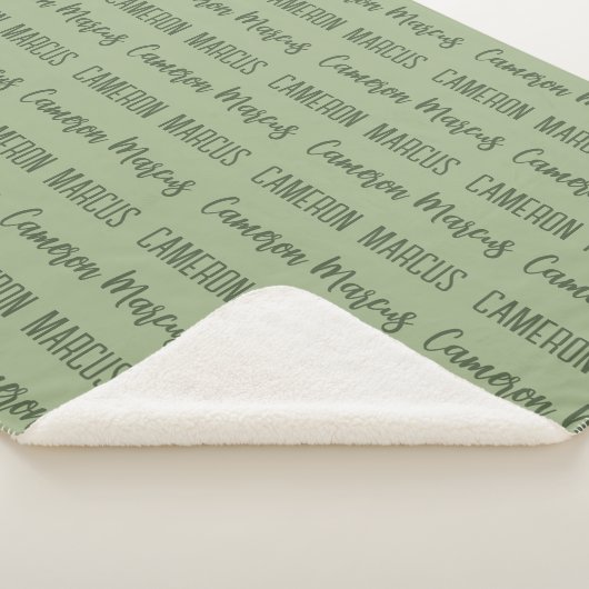Custom Baby Boy Blanket wiederholt Namen sage Gree Sherpadecke (3/4)