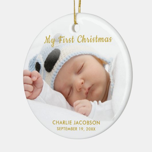 Custom Baby Boy First Christmas Ornament (Links)