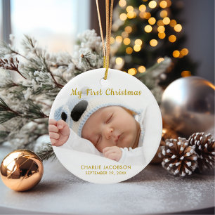 Custom Baby Boy First Christmas Ornament