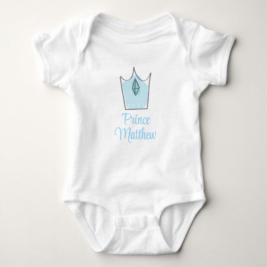 Custom Baby Boy Gift, Prince, Personalisiert Baby Strampler (Vorderseite)