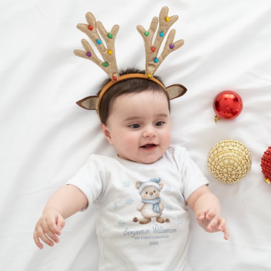 Custom Baby Boy My 1st Christmas Baby Strampler