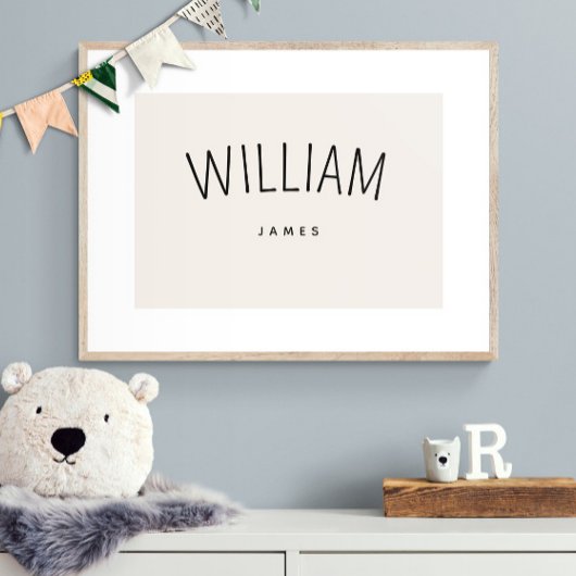 Custom Baby Boy Name Drucken Minimalistisches Kind Poster