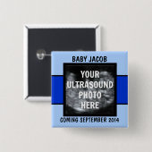 Custom Baby Boy Ultrasound Foto Button (Vorne & Hinten)