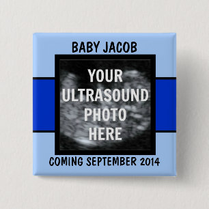 Custom Baby Boy Ultrasound Foto Button