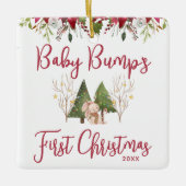 Custom Baby Bump's First Christmas Keramikornament (Vorderseite)