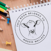 Custom Baby Calf Dieses Buch gehört zum Namen des Permastempel
