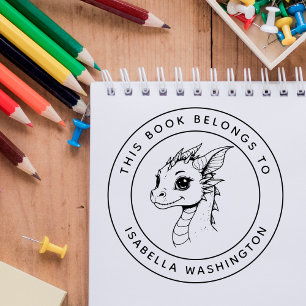 Custom Baby Dragon Dieses Buch gehört zum Namen de Gummistempel