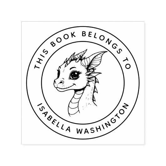 Custom Baby Dragon Dieses Buch gehört zum Namen de Permastempel (Design)