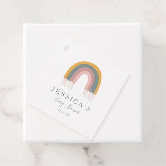 Custom Baby Dusche Boho Rainbow Minimalistisch Mut Geschenkanhänger (Beispiel)