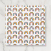 Custom Baby Dusche Boho Rainbow Minimalistisch Mut Geschenkanhänger (Rückseite)