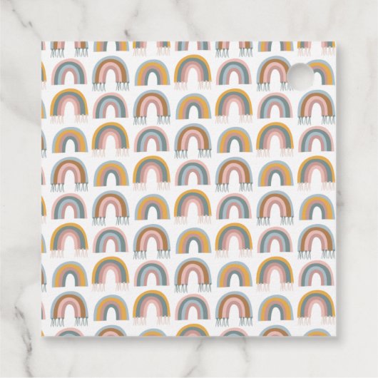 Custom Baby Dusche Boho Rainbow Minimalistisch Mut Geschenkanhänger (Rückseite)