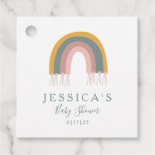 Custom Baby Dusche Boho Rainbow Minimalistisch Mut Geschenkanhänger (Vorderseite)