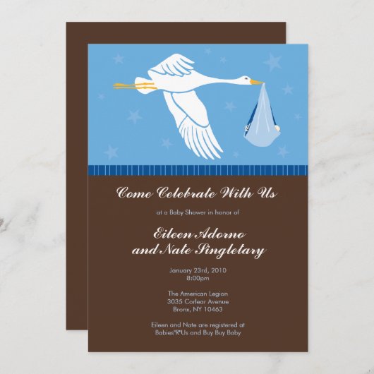 Custom Baby Dusche Einladung (Vorne/Hinten)