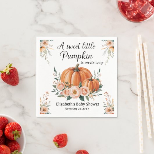 Custom Baby Dusche mit Pumpkin Design Serviette (Beispiel)