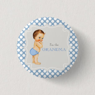 Custom Baby Dusche Party Blue Oma Button