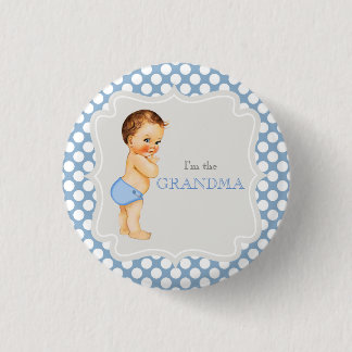 Custom Baby Dusche Party Blue Oma Button