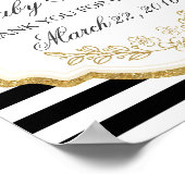 Custom Baby Dusche Schild, Black Gold, Welcome Pos Poster (Ecke)