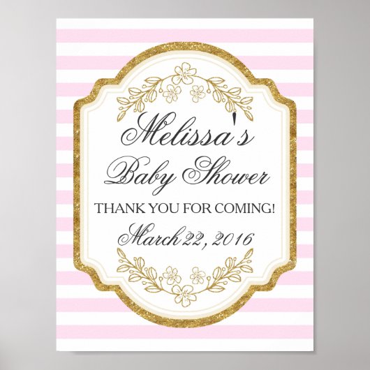 Custom Baby Duschgel, rosa Gold, Willkommenspender Poster (Vorne)