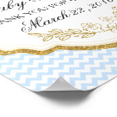 Custom Baby Duschzeichen, Blue Gold, Welcome Poste Poster (Ecke)
