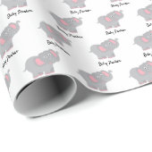 Custom Baby Elephant Baby Dusche Geschenkpapier (Rolleneckpunkt)