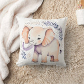 Custom Baby Elephant Pillow Boho Floral Design - Kissen (Decke)
