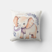 Custom Baby Elephant Pillow Boho Floral Design - Kissen (Vorderseite)