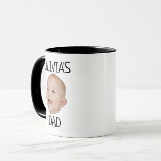 Custom Baby Face Baby Foto Erstmaliges Vater New D Tasse (Vorderseite Links)