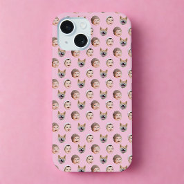 Custom Baby Face, Custom Family 3 Fotos Rosa iPhone 15 Hülle